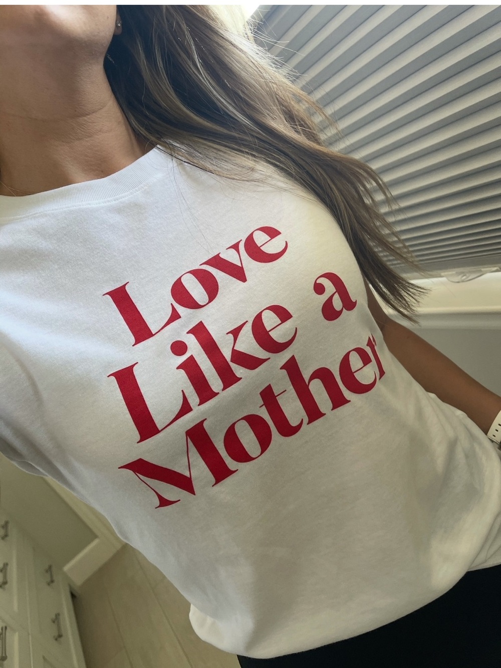 Women’s Tee with Red "Love Like a Mother" Graphic